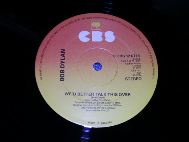 画像: BOB DYLAN - IS YOUR LOVE IN VAIN?  / 1978 UK Limited  12" Single