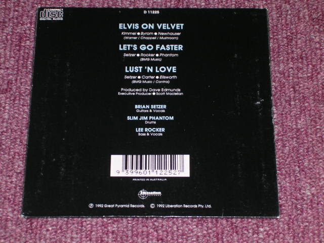 画像: STRAY CATS - ELVIS ON VELVET / 1992 AUSTRALIA　PAPER SLEEVE CD SINGLE  