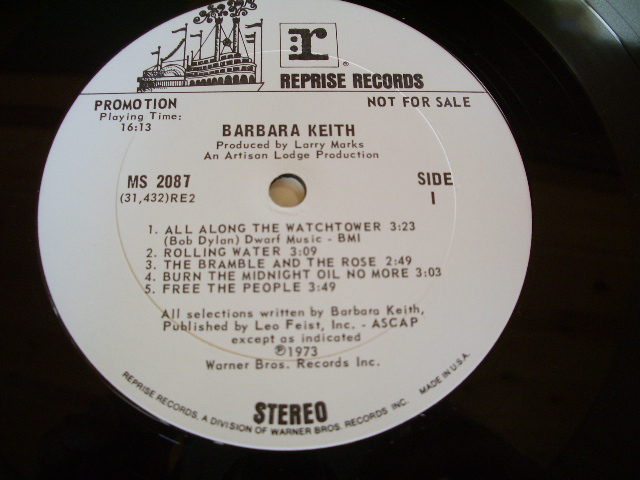 画像: BARBARA KEITH -  BARBARA KEITH  /  1973 US ORIGINAL WHITE LABEL PROMO  LP MINT !!!