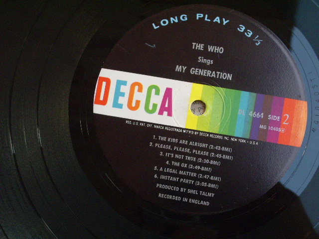 画像: THE WHO  -  MY GENERATION  / 1966 US ORIGINALMONO LP 