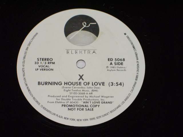 画像: X - BURNING HOUSE OF LOVE  / 1982 US ORIGINAL PROMO ONLY 12inch