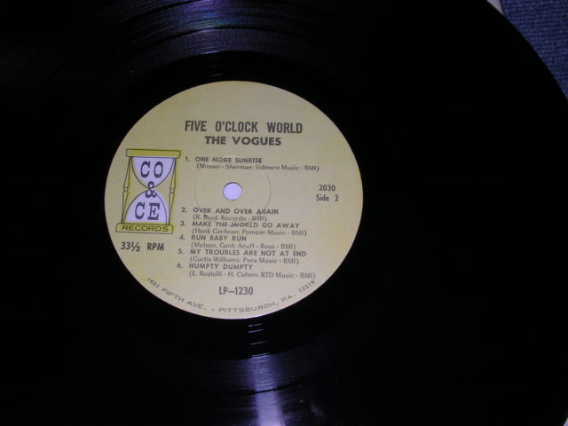 画像: THE VOGUES - FIVE O'CLOOCK WORLD / 1966 US ORIGINAL MONO LP 