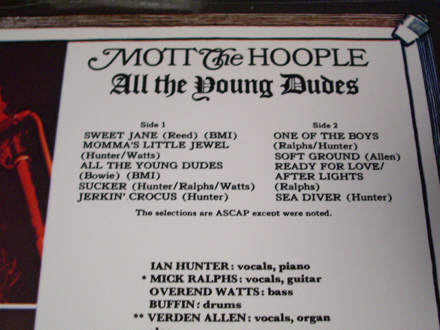 画像: MOTT THE HOOPLE - ALL THE YOUNG DUDES (Ex+/MINT STOFC) / 1977 HOLLAND REISSUE Used LP 