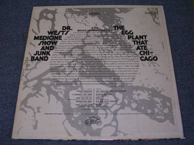 画像: DR. WESTS MEDICINE SHOW AND JUNK BAND - THE EGGPLANT THAT ATE CHICAGO / 1967 US ORIGINAL Stereo LP 