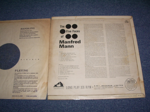 画像: MANFRED MANN - THE FIVE FACES OF(MATRIX #A) 2XEA-2575-1N   B)2XEA-2576-1N) (Ex/E++  Looks:VG+++ WOBC)  / 1964 UK ENGLAND ORIGINAL "RED H.M.V. Label" MONO Used LP 