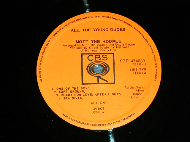 画像: MOTT THE HOOPLE  - ALL THE YOUNG DUDES / 1972 AUSTRALIA ORIGINAL Used LP  