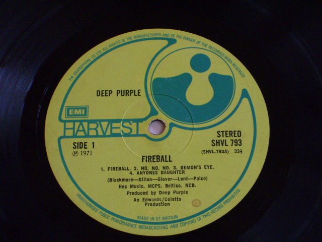 画像: DEEP PURPLE - FIREBALL / 1971 UK ORIGINAL LP 