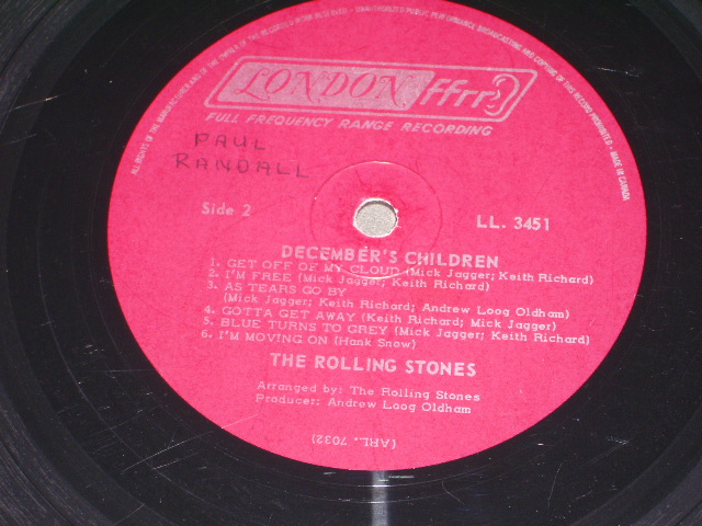 画像: ROLLING STONES - DECEMBER'S CHILDREN   /  CANADA  ORIGINAL MAROON&LONDON ffrrLABEL LP 