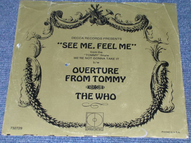 画像1: THE WHO - SEE ME FEEL ME  / 1970 US ORIGINAL 7"SINGLE With PICTURE SLEEVE