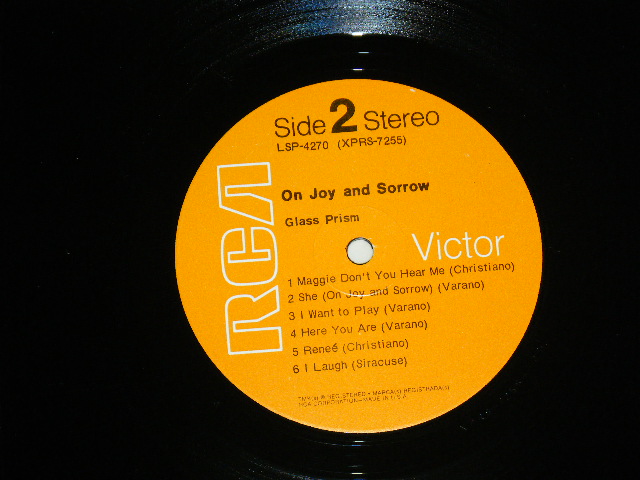 画像: GLASS PRISM - ON JOY AND SORROW  / 1970 US ORIGINAL Used  LP 