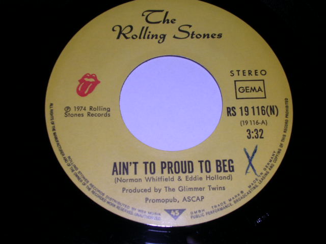 画像: ROLLING STONES - AIN'T TOO PROUD TO BEG / 1974 WEST-GERMANY ORIGINAL 7"Single  with PICTURE SLEEVE 
