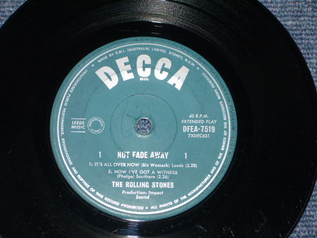 画像: THE ROLLING STONES -NOT FADE AWAY/ 1960s AU8STRALIA  ORIGINAL 7"EP with PICTURE SLEEVE 