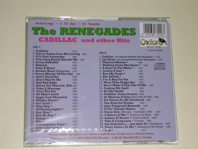 画像: RENEGADES - CADILLAC AND OTHER HITS  / 1995 GERMAN SEALED  2CD