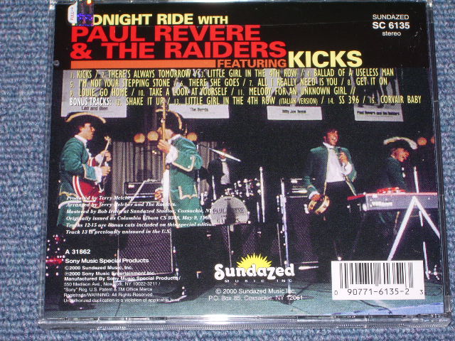 画像: PAUL REVERE & THE RAIDERS - MIDNIGHT RIDE WITH PAUL REVERE & THE RAIDERS Feat. KICKS  / 2000 US SEALED NEW CD