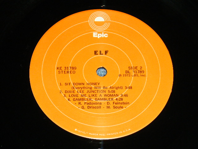 画像: ELF ( Produced by ROGER GLOVER and IAN PAICE of DEEP PURPLE ) -ELF / 1973 US ORIGAINL 2nd Press ORANGE Label LP 