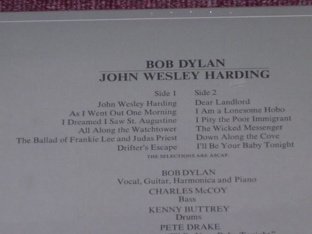 画像: BOB DYLAN -  JOHN WESLEY HARDING /  US REISSUE LIMITED "180 Gram" "BRAND NEW SEALED" LP