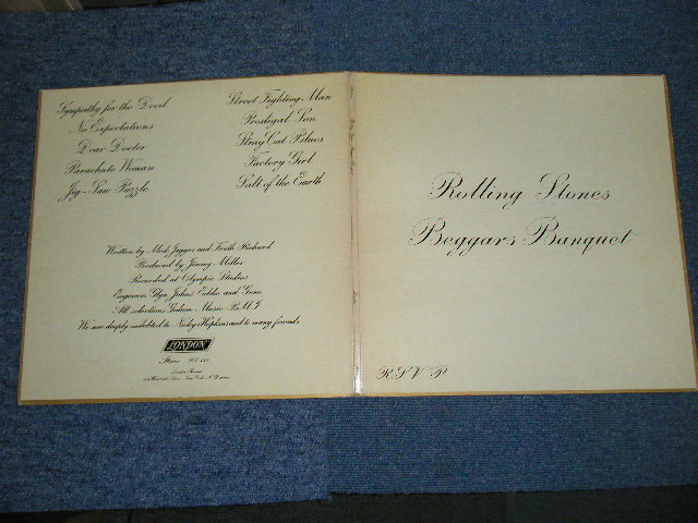 画像:  THE ROLLING STONES - BEGGARS BANQUET ( MATRIX # XZAL-8476-A　MR △12258/XZAL-8477-B MR △12258-X) "MONARCH Press in CA" Ex+/Ex+++ )/ 1968 US ORIGINAL LP 