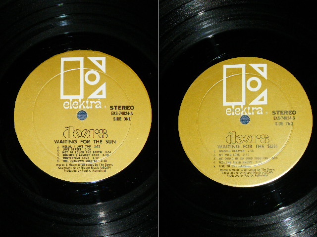 画像: THE DOORS - WAITING FOR THE SUN ( With SONG TITLE STICKER : GOLD Label : Ex/Ex+ : Matrix Number : A-MON A12128/B-MON 6 A12128-X ) / 1968 US Original Used STEREO LP 