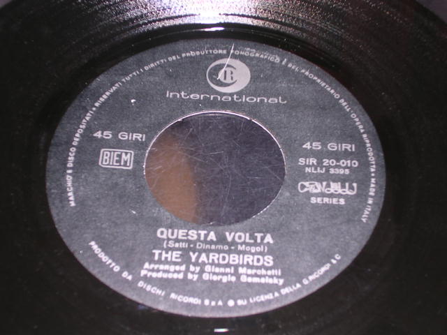 画像: YARDBIRDS - GUESTA VOLTA  / 1980s ITALY Reissue 7"45 Single  With PICTURE SLEEVE 