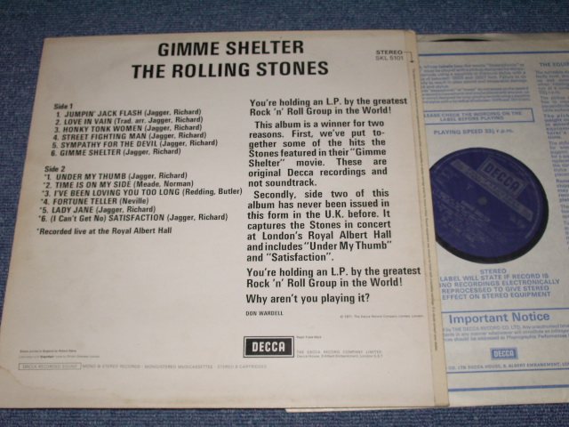 画像: ROLLING STONES - GIMME SHELTER /  1971 UK ORIGINAL LP 