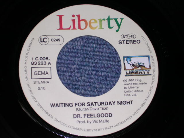 画像: DR.FEELGOOD - WAITING FOR SATURDAY NIGHT /  1981 UK ORIGINAL 7"SINGLE  With PICTURE SLEEVE