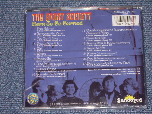画像: THE GREAT SOCIETY - BORN TO BE BURNED   /1995 US SEALED CD