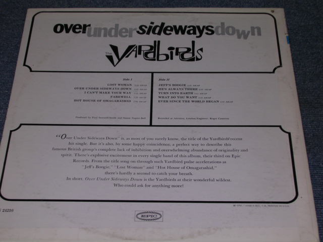 画像: THE YARDBIRDS - OVER UNDER SIDEWAYS DOWN  / 1966 US ORIGINAL MONO LP 