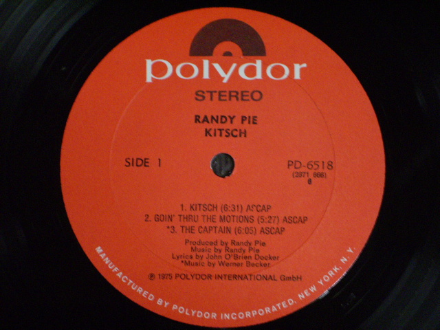 画像: RANDY PIE - KITSCH  / 1975 US ORIGINAL LP 