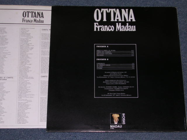 画像: FRANCO MADAU - OTTANA / 1980 ITALY ORIGINAL LP