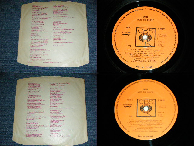 画像: MOTT THE HOOPLE  - MOTT ( With TITLE STICKER on COVER : Ex/MINT- ) / 1973 UK ORIGINAL Die-Cut Gatefold Coverl Used LP