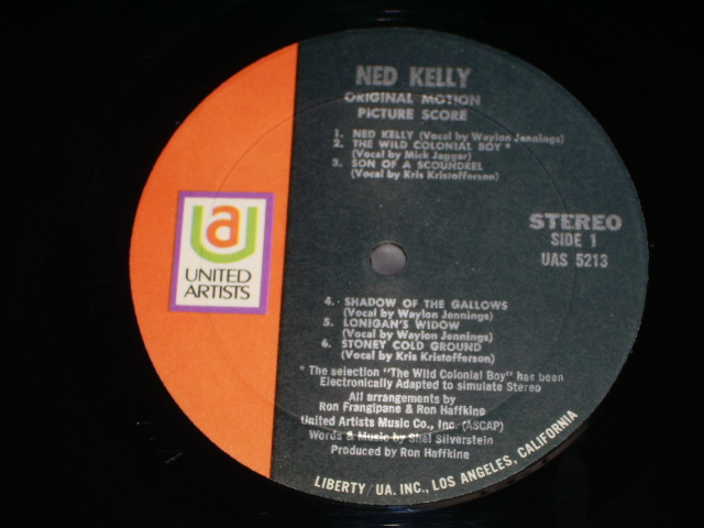 画像: MICK JAGGER(ROLLING STONES) - ost as "NEDKELLY" / US 1970 ORIGINAL LP