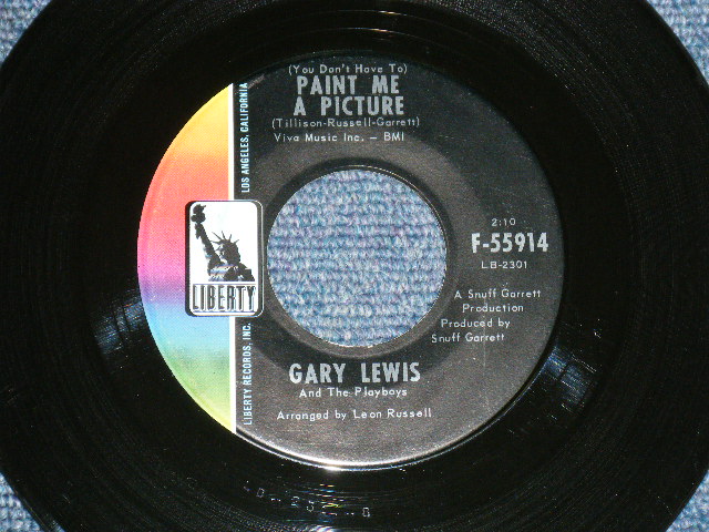 画像: GARY LEWIS & THE PLAYBOYS - PAINT ME A PICTURE ( Ex+/Ex+ )  /1966  US ORIGINAL 7"SINGLE + PICTURE SLEEVE 