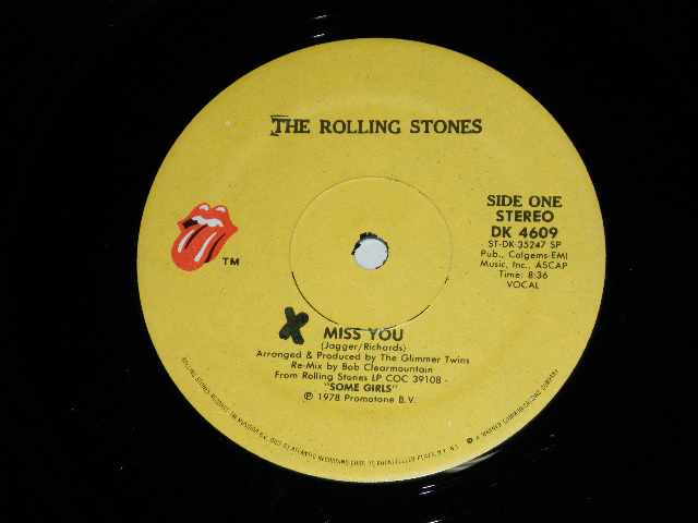 画像: ROLLING STONES -   MISS YOU /  1978 US ORIGINAL Used 12" Single 