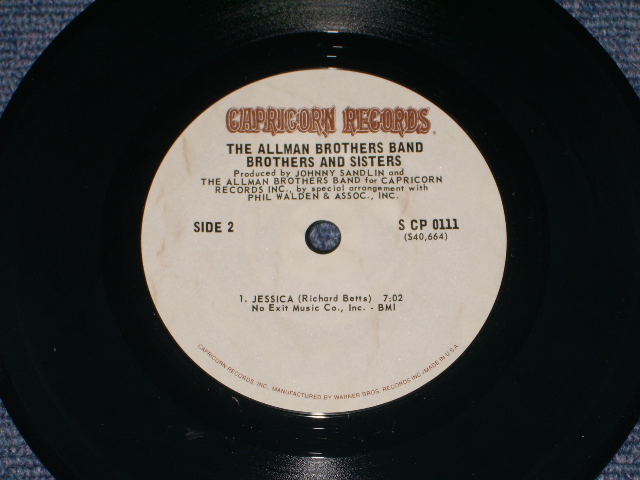 画像: THE ALLMAN BROTHERS BAND - BROTHERS AND SISTERS ( JUKE BOX EP )  / 1973 US ORIGINAL  7"EP With PICTURE SLEEVE
