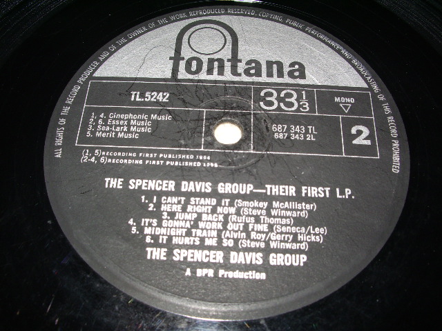 画像: SPENCER DAVIS GROUP - THEIR FIRST LP(2nd PRESS? NON FLIP BNACK COBVER)  /  1965 UK ORIGINAL MONO LP 