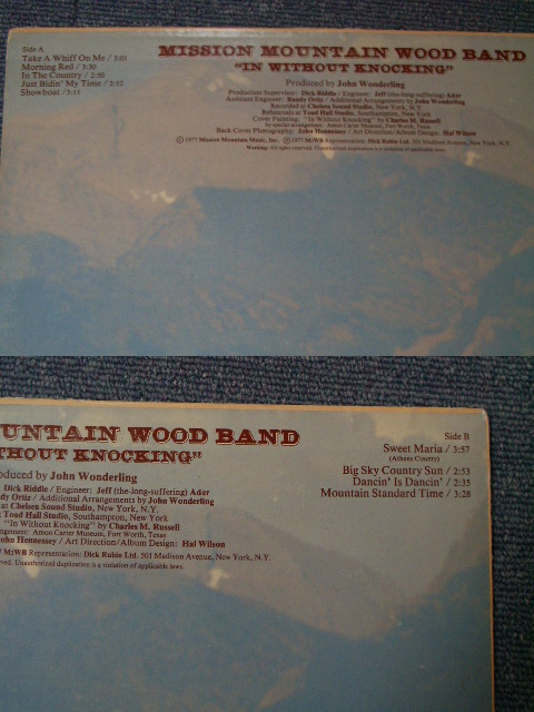 画像: MISSION MOUNTAIN WOOD BAND - INJ WIOTHOUT ENOCKING / 1977 US Original LP  