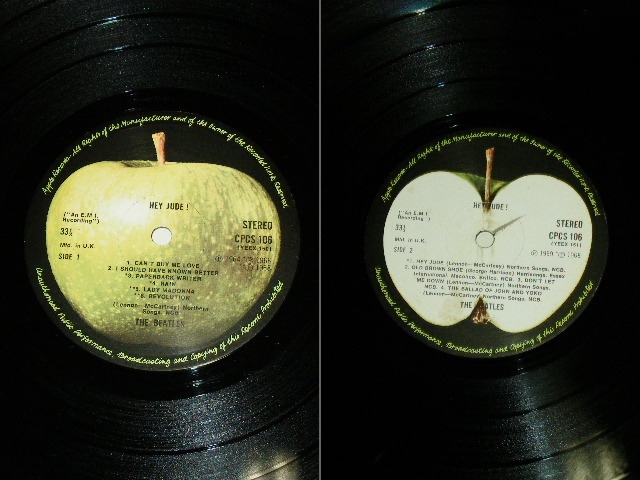 画像: THE BEATLES - HEY JUDE / 1973  UK EXPORT  APPLE LIGHT GREEN LABEL  LP