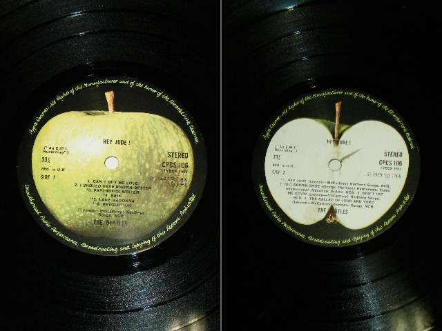 画像: THE BEATLES - HEY JUDE (Matrix # A)YEEX 150-1 2 GD  B)YEEX-151-1 1 GL) (Ex/Ex++ SPLIT) / 1973  UK EXPORT  APPLE LIGHT GREEN LABEL  LP