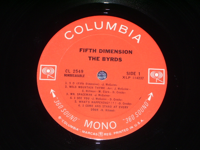 画像: THE BYRDS - FIFTH DIMENSION  / 1966 ORIGINAL  MONO LP
