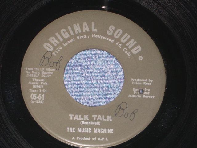 画像1: THE MUSIC MACHINE - A) TALK TALK B) COME-ON IN (Ex+++/Ex+++) / 1966 US AMERICA ORIGINAL Used 7"Single