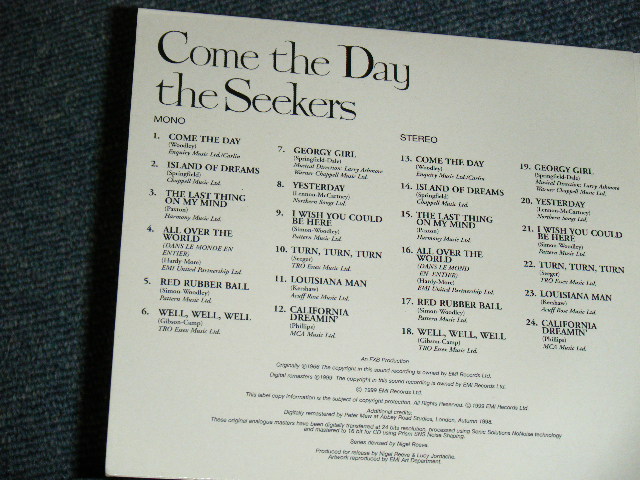 画像: THE SEEKERS - COME TO DAY ( Included GEORGY GIRL : MONO&STEREO Version )   / 1999 UK  ORIGINAL BRAND NEW  CD