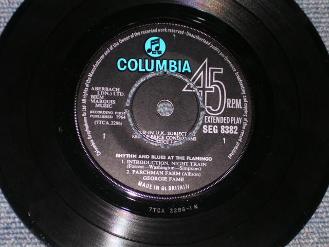 画像: GEORGIE FAME - RHYTHM & BLUES AT THE FLAMINGO ( Ex+++,Ex+/Ex+++ ) / 1964 UK ORIGINAL 45rpm 7" EP 