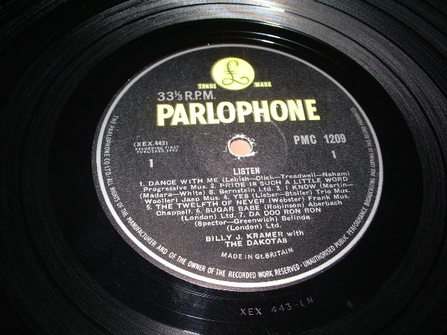画像: BILLY J.KRAMER with THE DAKOTAS - LISTEN ... ( 1st ALBUM )   / 1963 UK ORIGINAL "YELLOW PARLOPHONE" MONO  LP 