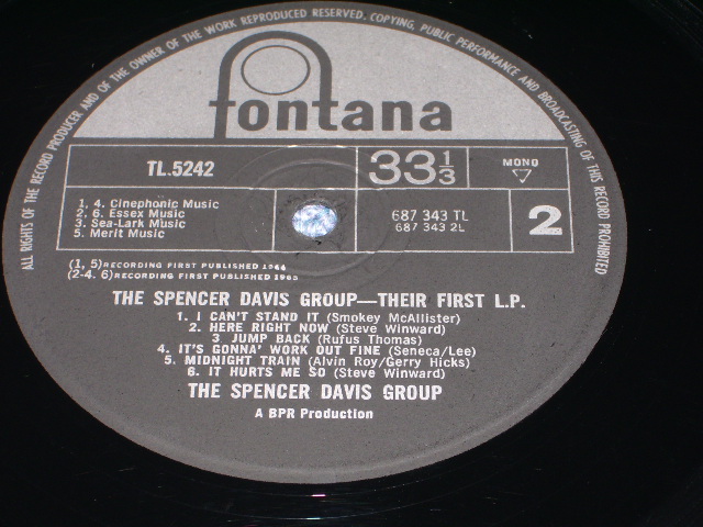 画像: SPENCER DAVIS GROUP - THEIR FIRST LP(1st PRESS FLIP BACK COVER) / 1965 UK ORIGINAL MONO LP 