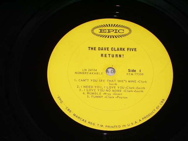 画像: DAVE CLARK FIVE - RETURN!    /  US ORIGINAL MONO  LP 