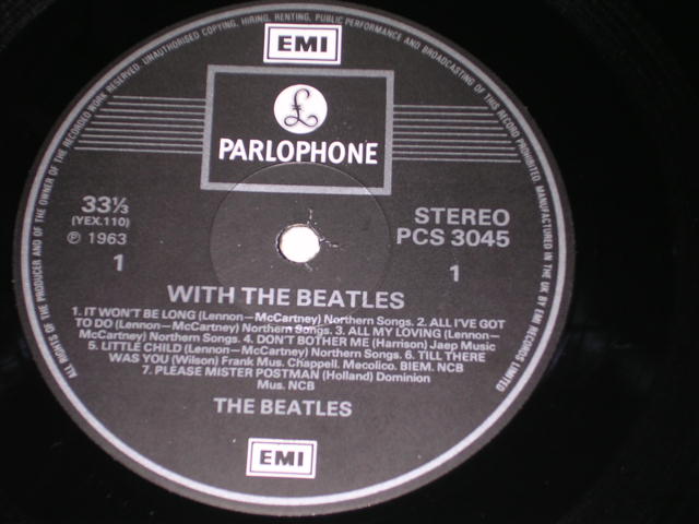 画像: BEATLES - WITH THE BEATLES  / UK 2 EMI  STEREO Rissue LP