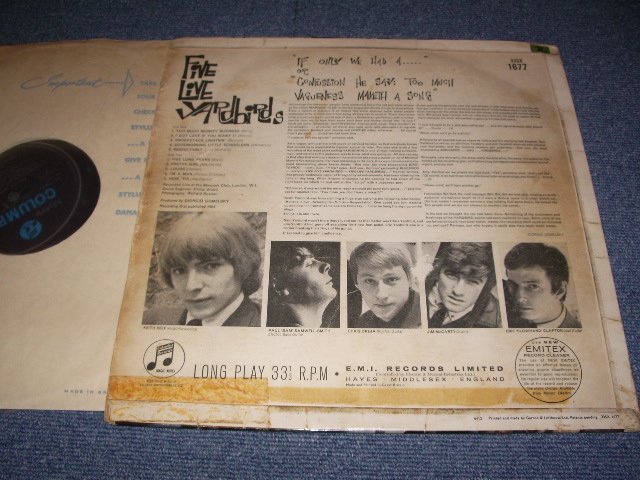 画像: YARDBIRDS,THE  - FIVE LIVE YARDBIRDS/ 1964  UK ORIGINAL "BLUE COLUMBIA" MONO  LP 