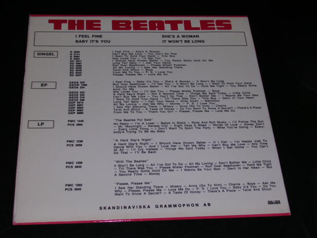 画像: THE BEATLES - I FEEL FINE   ( 4 Tracks EP : Ex+++/Ex+++ ) / 1964  SWEDEN ORIGINAL Used 7" EP With PICTURE SLEEVE 