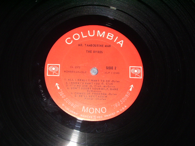 画像: THE BYRDS - MR.TAMBOURINE MAN ( VG++/Ex++ )/ 1965 ORIGINAL 2nd  Press Label MONO LP