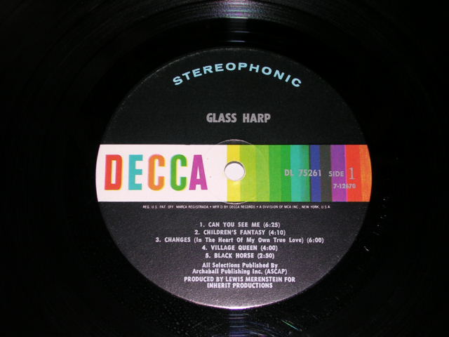 画像: GLASS HARP - GLASS HARP /  1970US ORIGINAL LP 